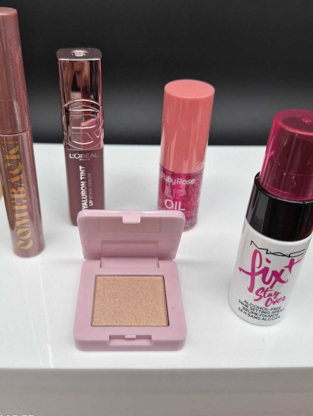 10-Piece Makeup, Skin Care & Body Basics Bundle w/Pink Striped Makeup Bag, New - Picture 2 of 5